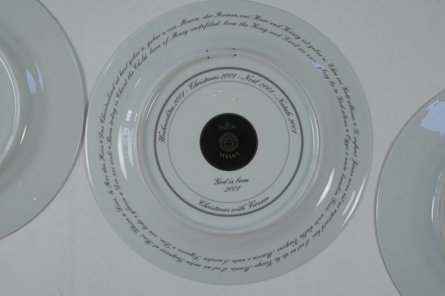 Five boxed Rosenthal for Versace transfer decorated plates, 31cm diameter, and a boxed serving dish, 30cm diameter (6). Condition - good.